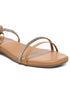 GNIST Beige Embellished Tie up Flat Sandal
